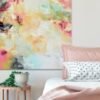 Soft Pink and White Abstract Print